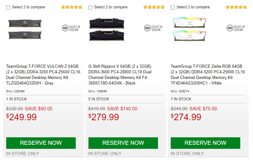 DDR5 RAM Pricing Ranges From $116 to $369